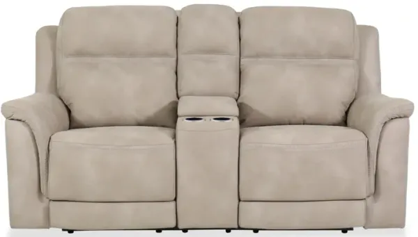 DuraPella Dual Power Reclining Loveseat with Console