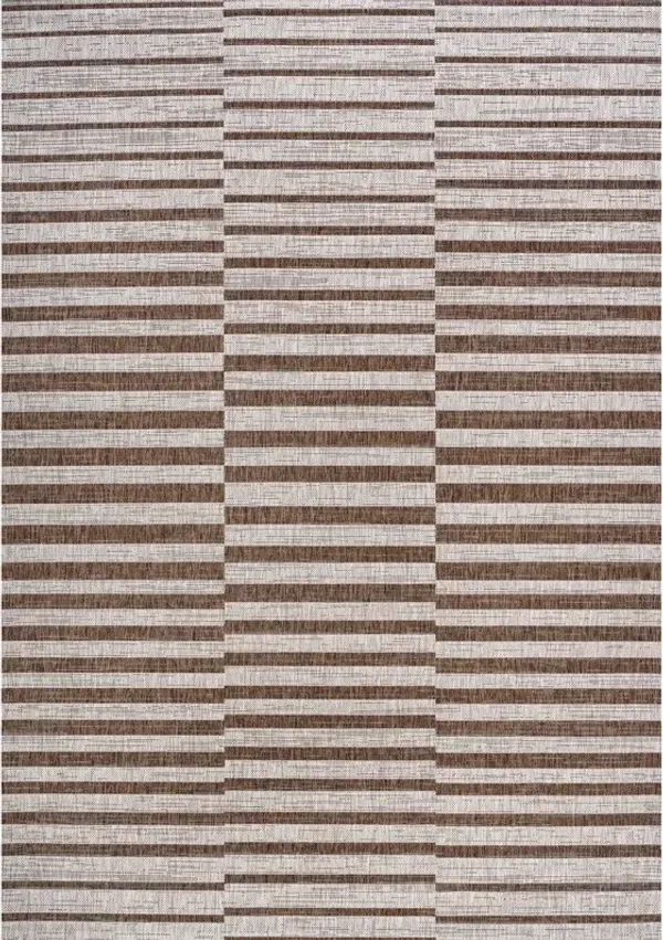 Sukie Modern Offset Stripe Indoor/Outdoor Area Rug