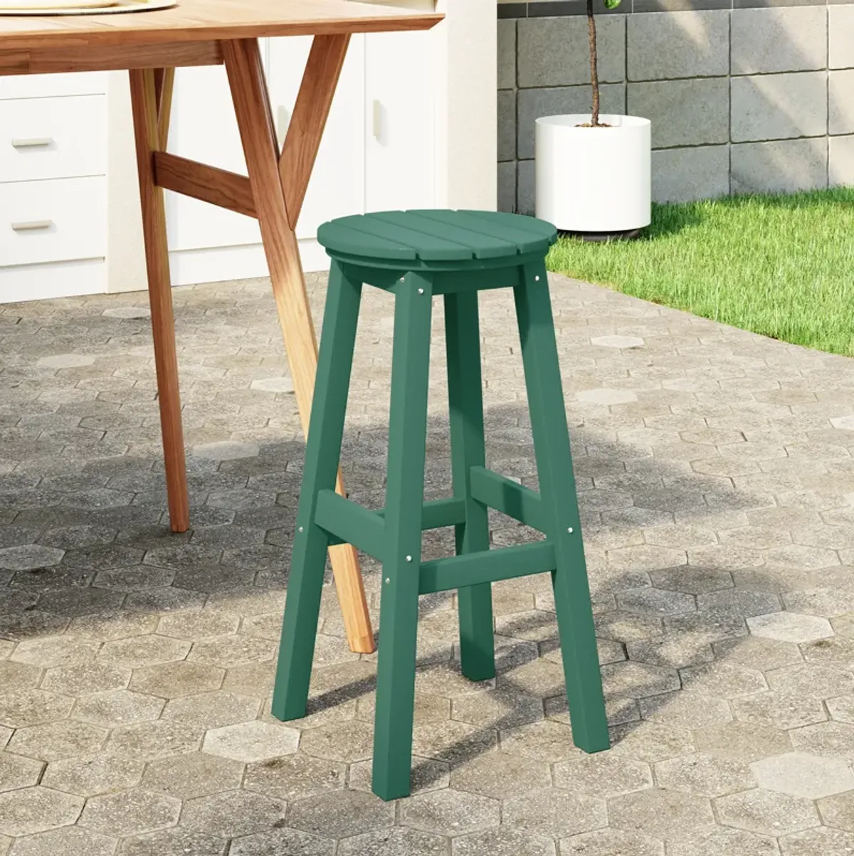 WestinTrends 29" HDPE Outdoor Patio Round Bar Stool