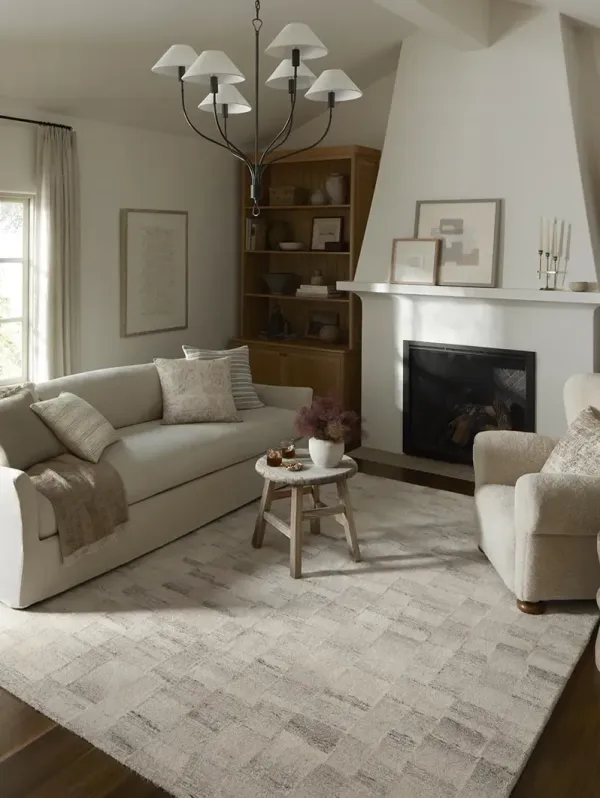 Rocky ROC-01 Ivory / Silver 9''3" x 13' Rug by Amber Lewis