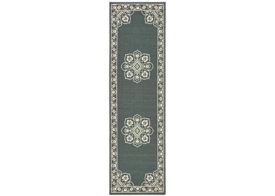 Marina 2'3" x 7'6" Grey Rug