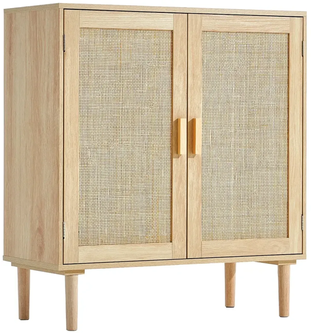 Rattan Storage Cabinet with 2 Magnetic Doors and Adjustable Shelves for Any Room