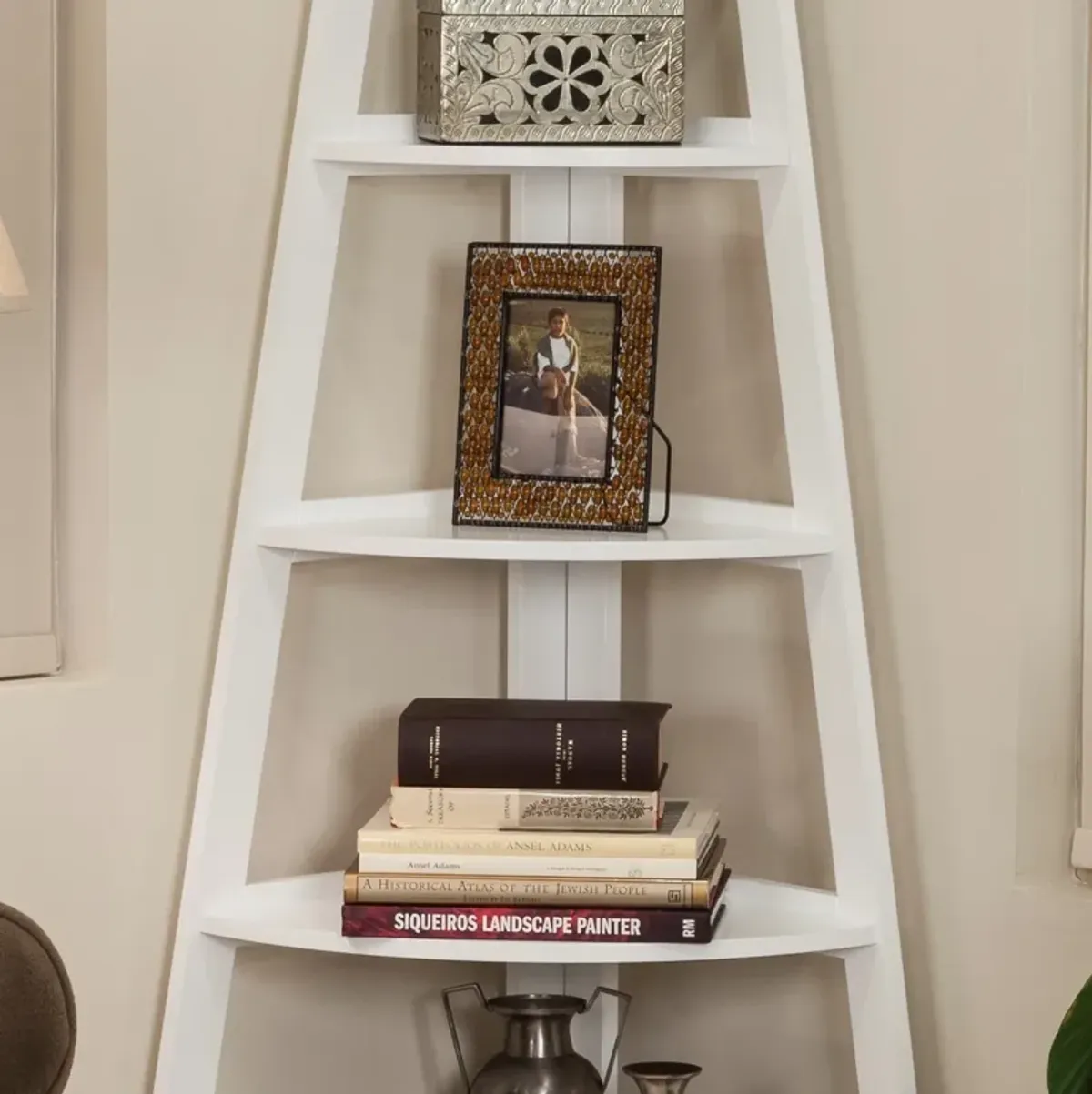 Five Tier Corner Ladder Display Bookshelf