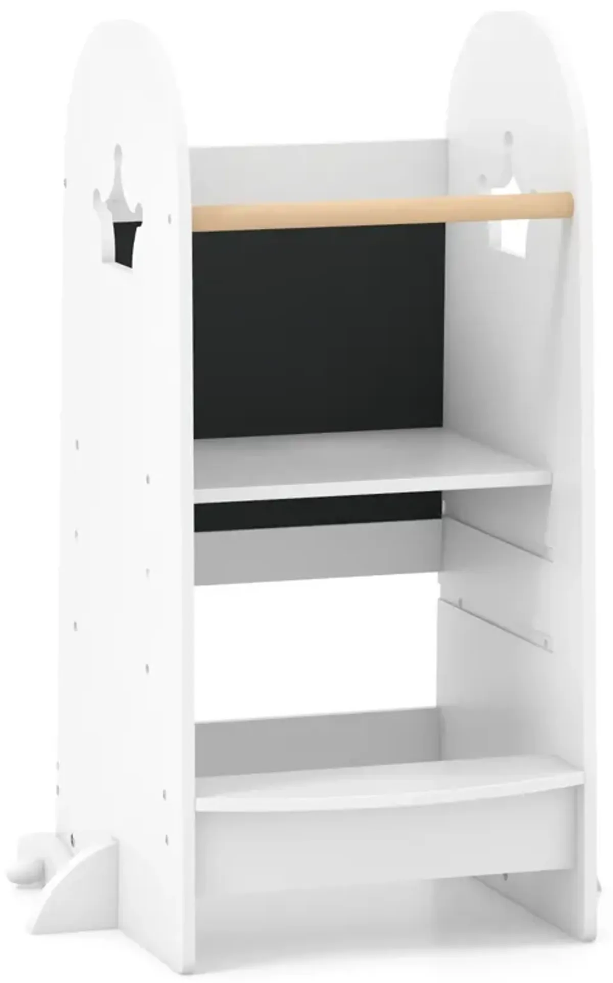 Kids Adjustable Kitchen Tower with Chalkboard – Safe Step Stool with Safety Rail