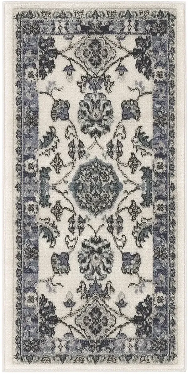 Nourison Essentials NRE05 Ivory/Blue 2'2" x 7'6" Rug
