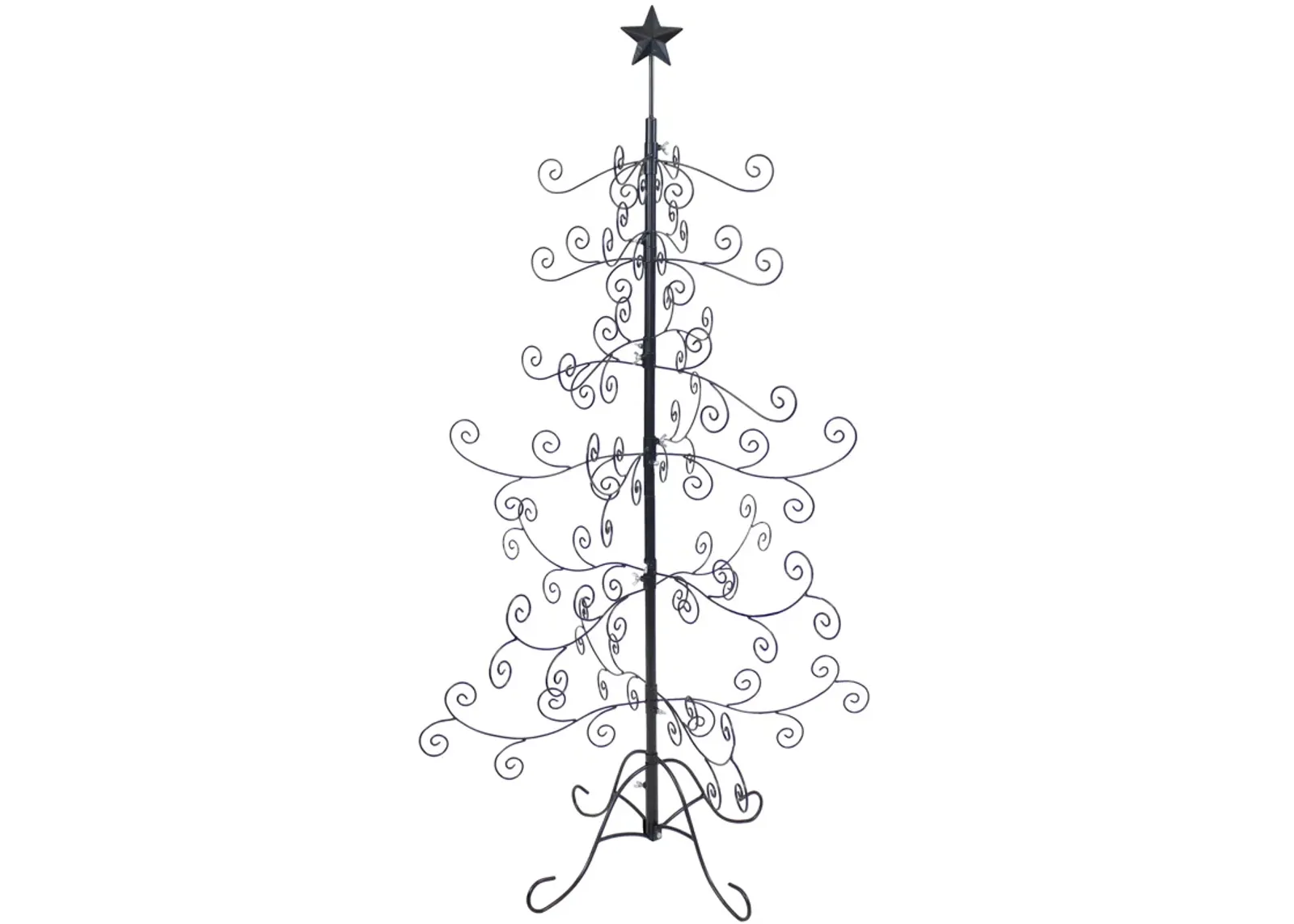 Sunnydaze Noelle Indoor Black Metal Christmas Ornament Tree - 5 ft