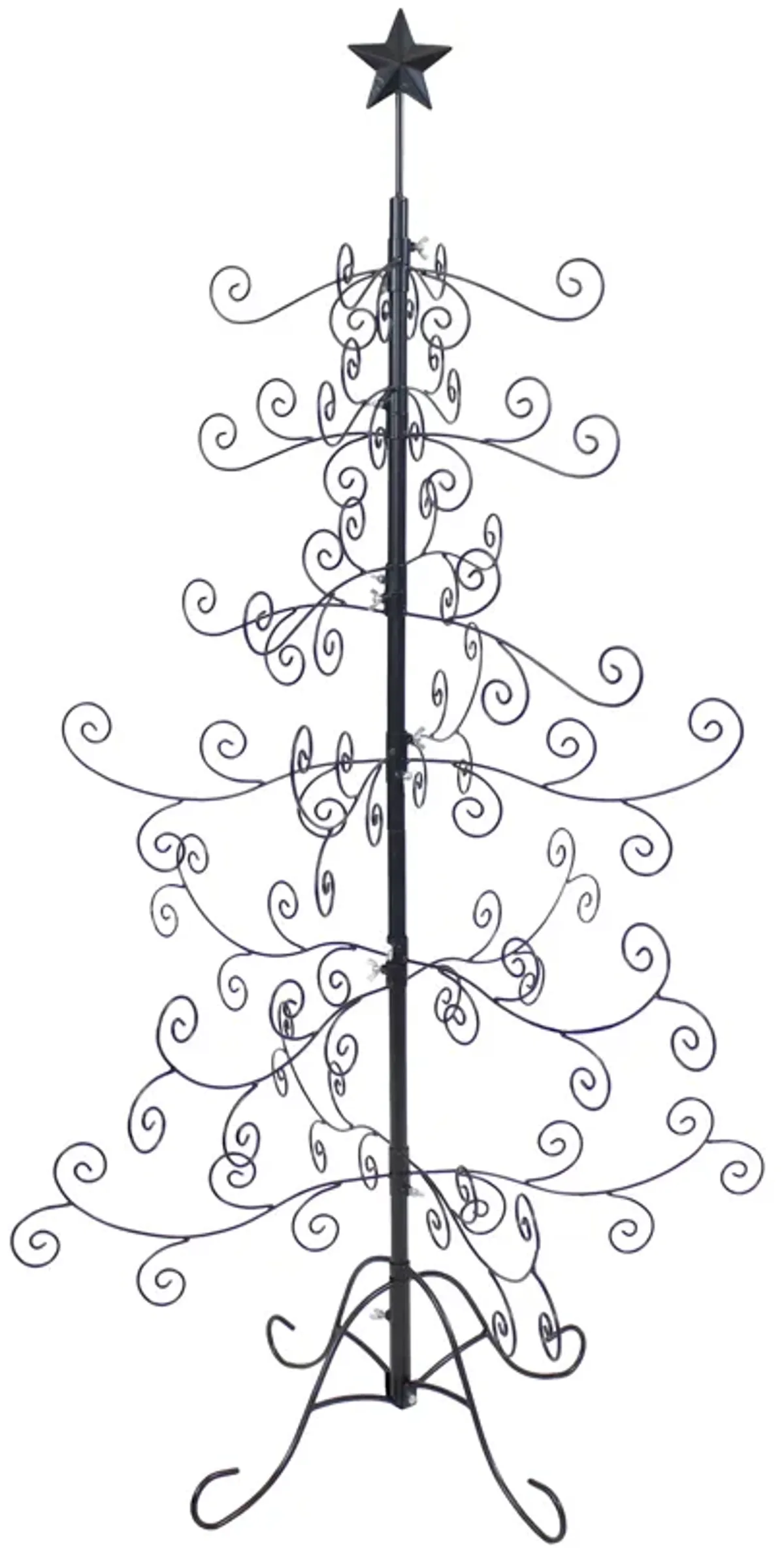 Sunnydaze Noelle Indoor Black Metal Christmas Ornament Tree - 5 ft