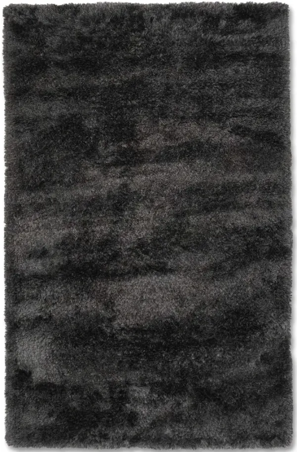 RUGSOTIC CARPETS HAND TUFTED SHAG POLYESTER ECO-FRIENDLY AREA RUGS - 9'x12', Rectangle, Charcoal, Solid Plain Design, High Pile Thick Handmade Anti Skid Area Rugs for Living Room, Bed Room K00111