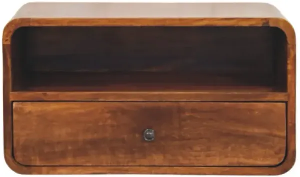 Artisan Furniture Solid Wood Avora Wall-Mounted Chestnut Nightstand