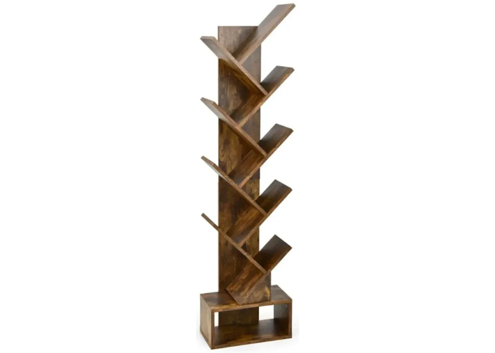 Hivvago 10-Tier Bookshelf with Drawer Free-standing Storage Bookcase