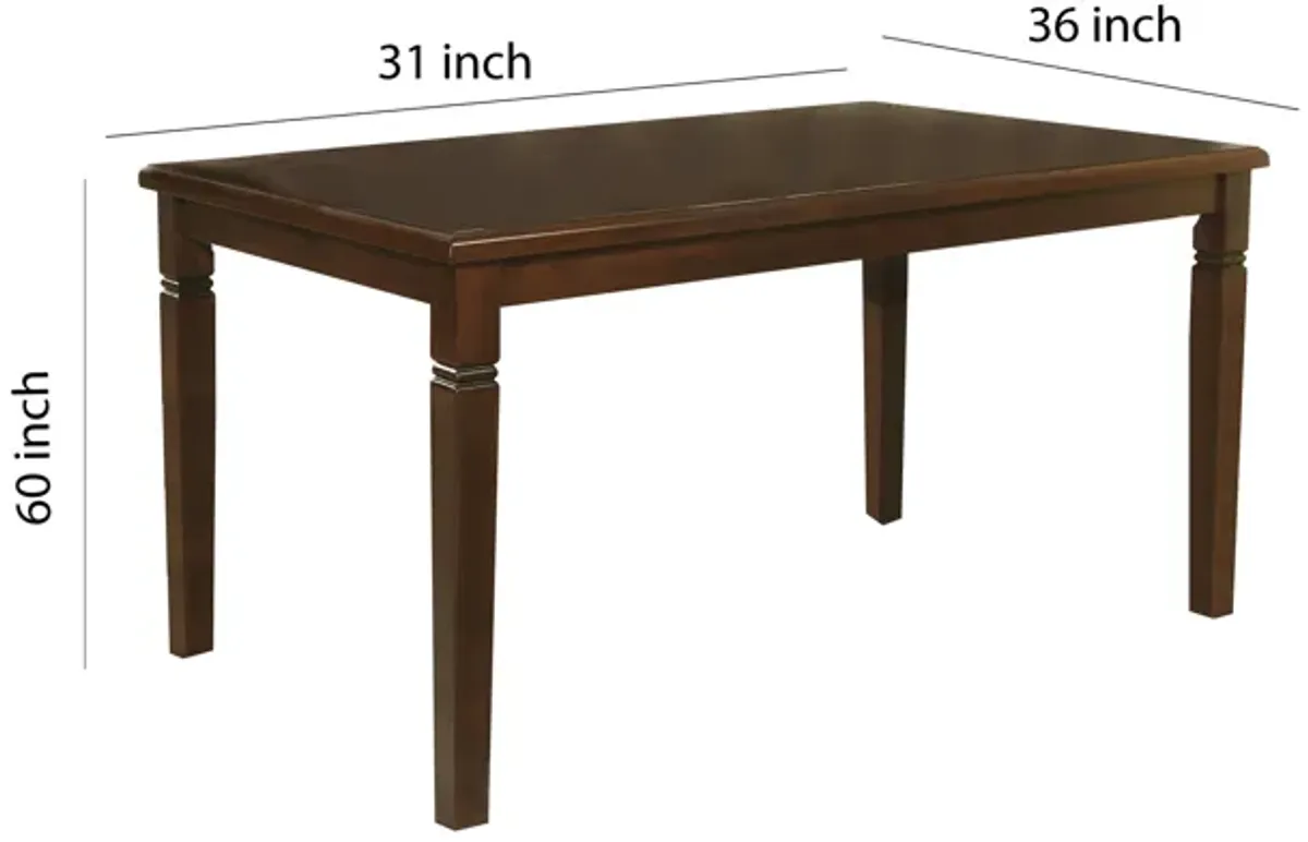 Rectangular Shape Wooden Dining Table with Tapered Legs, Oak Brown-Benzara