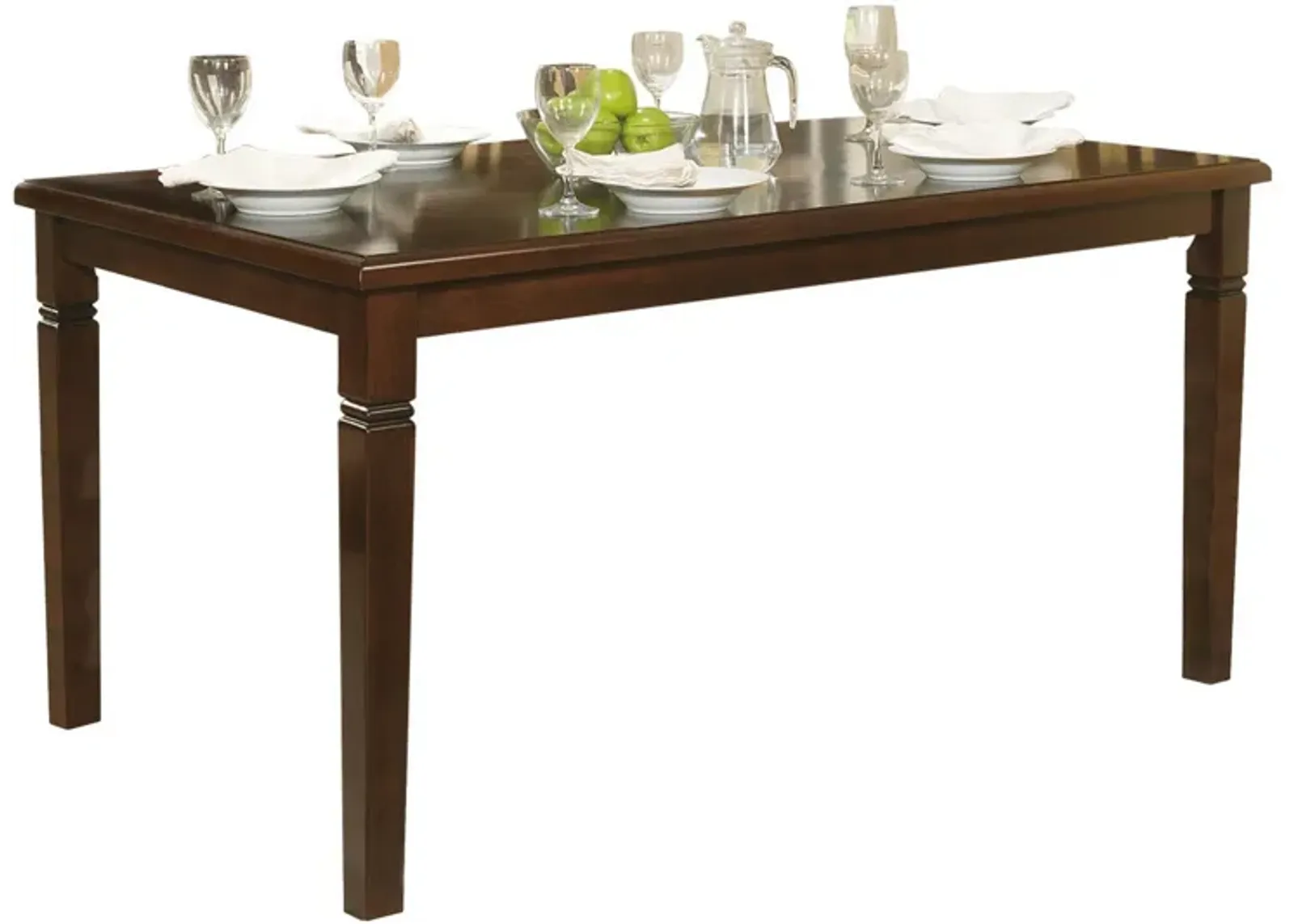 Rectangular Shape Wooden Dining Table with Tapered Legs, Oak Brown-Benzara