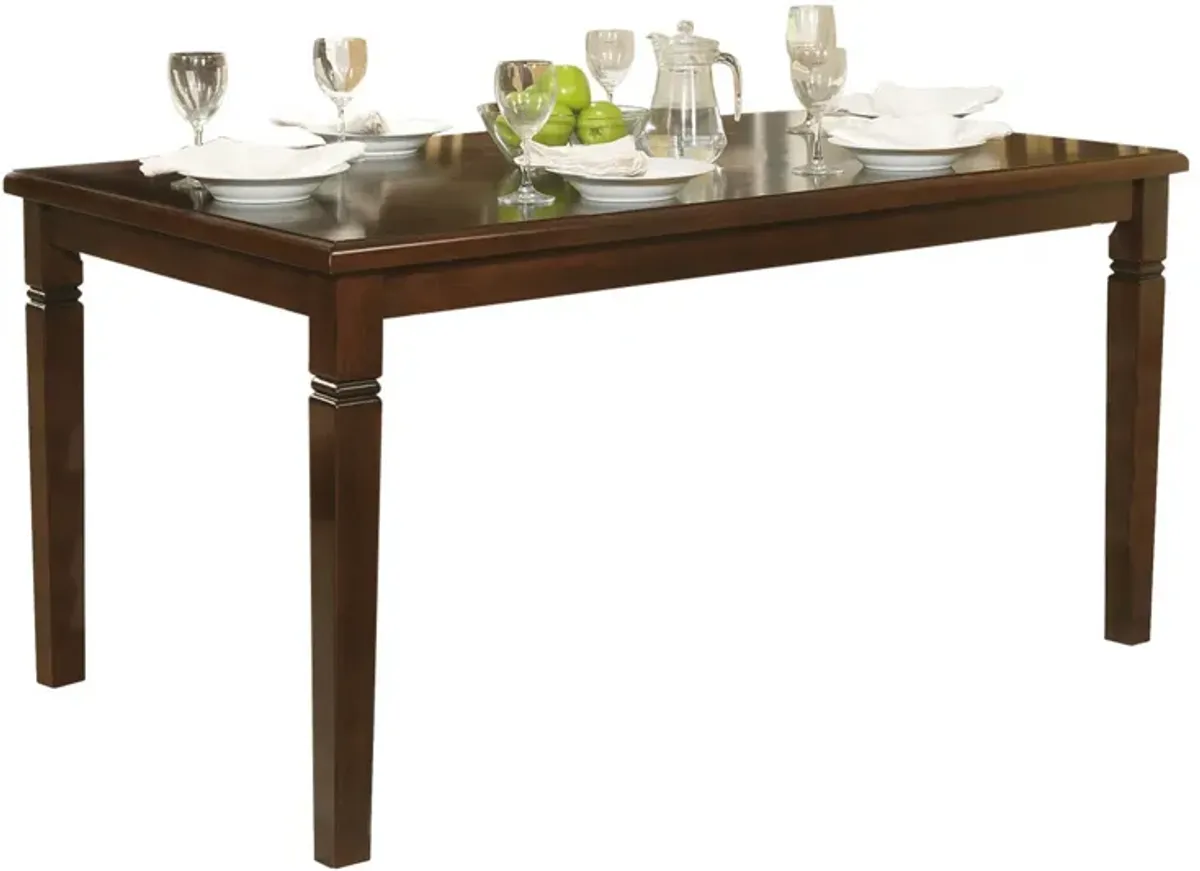 Rectangular Shape Wooden Dining Table with Tapered Legs, Oak Brown-Benzara