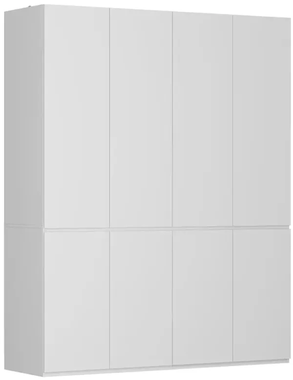 FUFU&GAGA Modern Smooth Touch White Wardrobe with 8 Doors and Hidden Storage Space, Openable Panels and Flip-Up Bottom, (63 in. W x 19.7 in. D x 78.7 in. H), Pure White