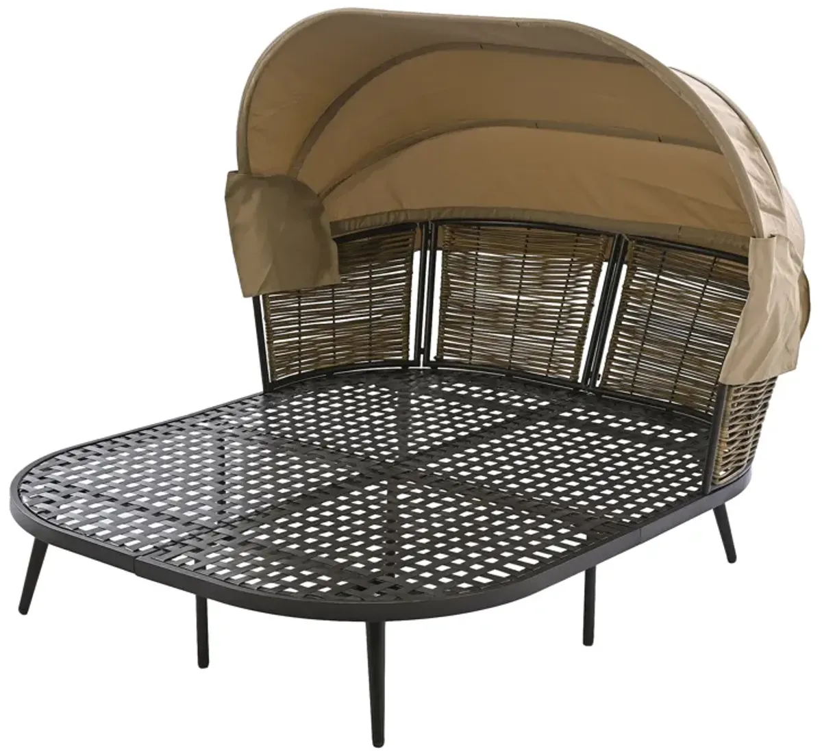 Merax Outdoor Patio Daybed with Retractable Canopy