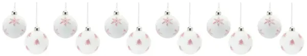Set of 12 Holiday Ornaments for Christmas Tree Decoration