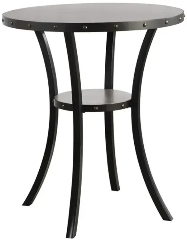 New Classic Furniture Furniture Crispin 36 Round Melamine Wood Pattern Bar Table in Gray