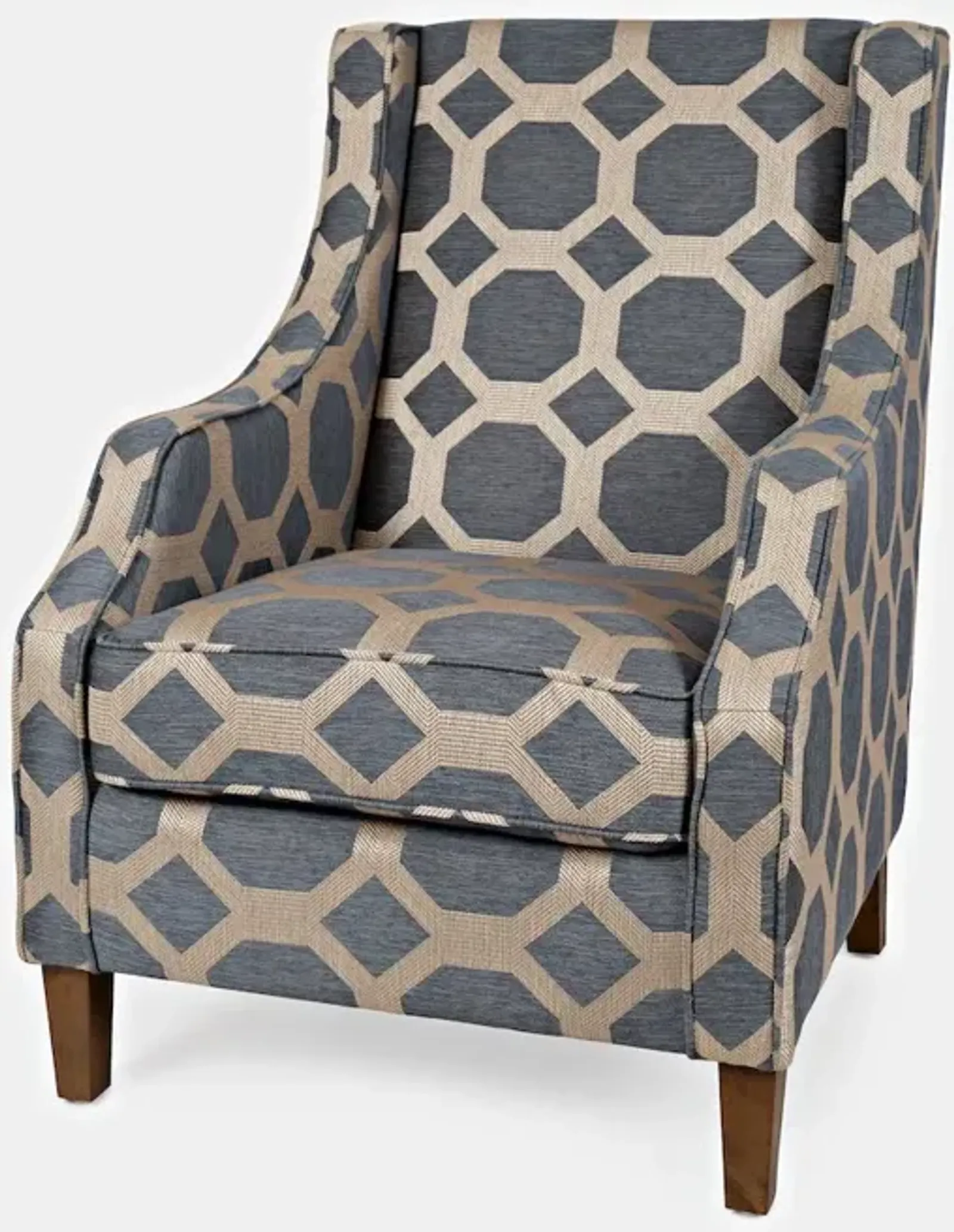 Jofran Sanders Geometric Pattern Luxury Accent Upholstered Accent Chair