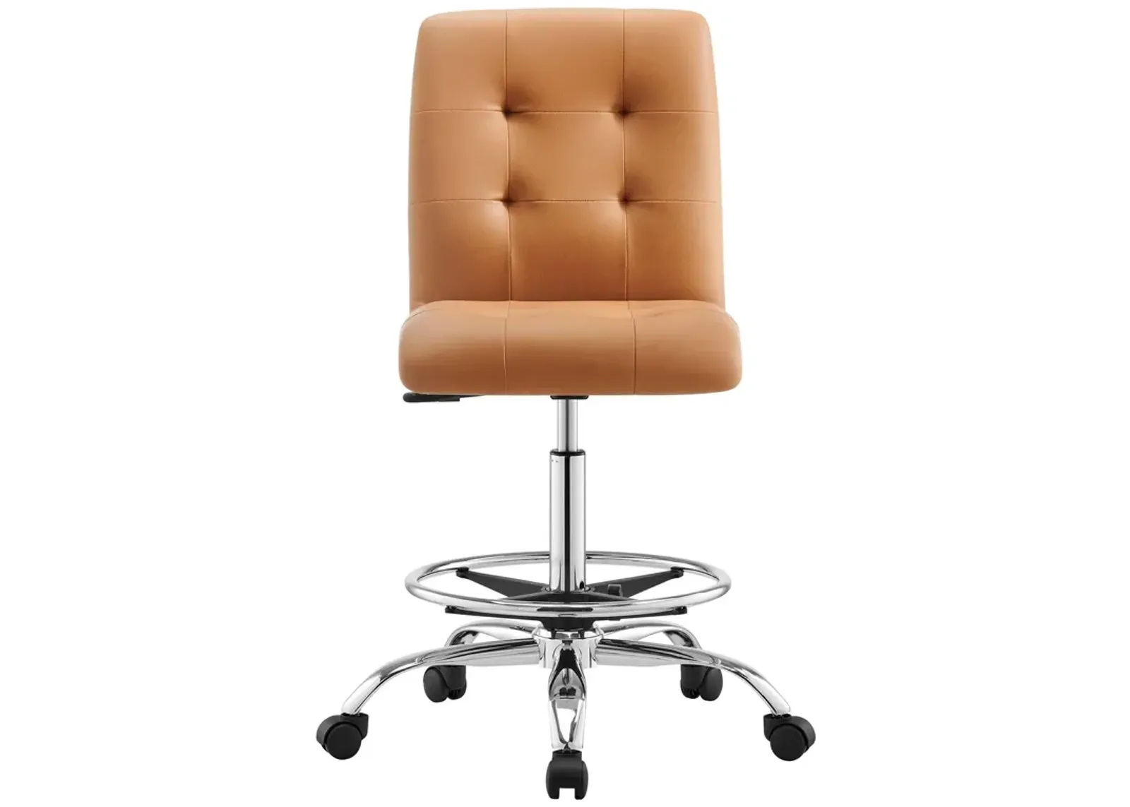 Prim Armless Vegan Leather Drafting Chair