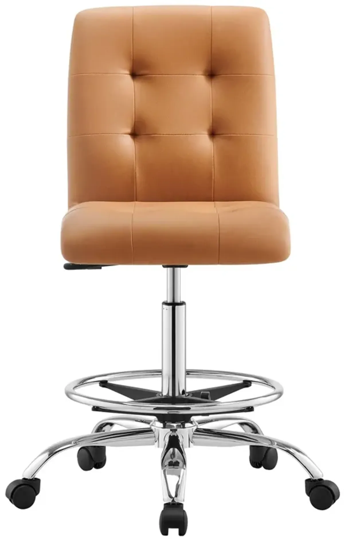 Prim Armless Vegan Leather Drafting Chair