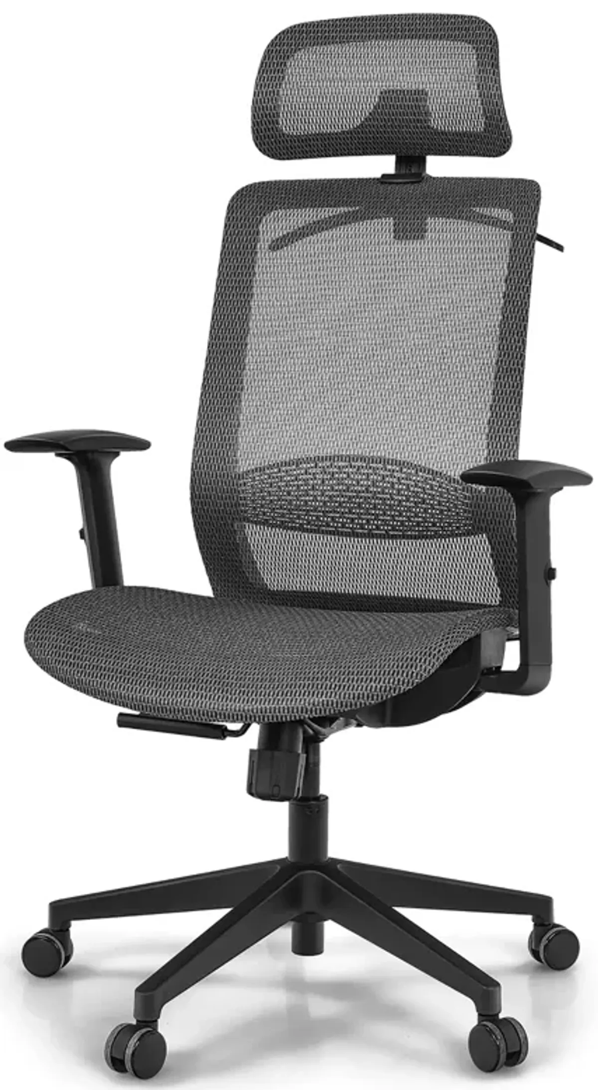 Costway Ergonomic High Back Mesh Office Chair Recliner Task Chair w/Hanger Grey