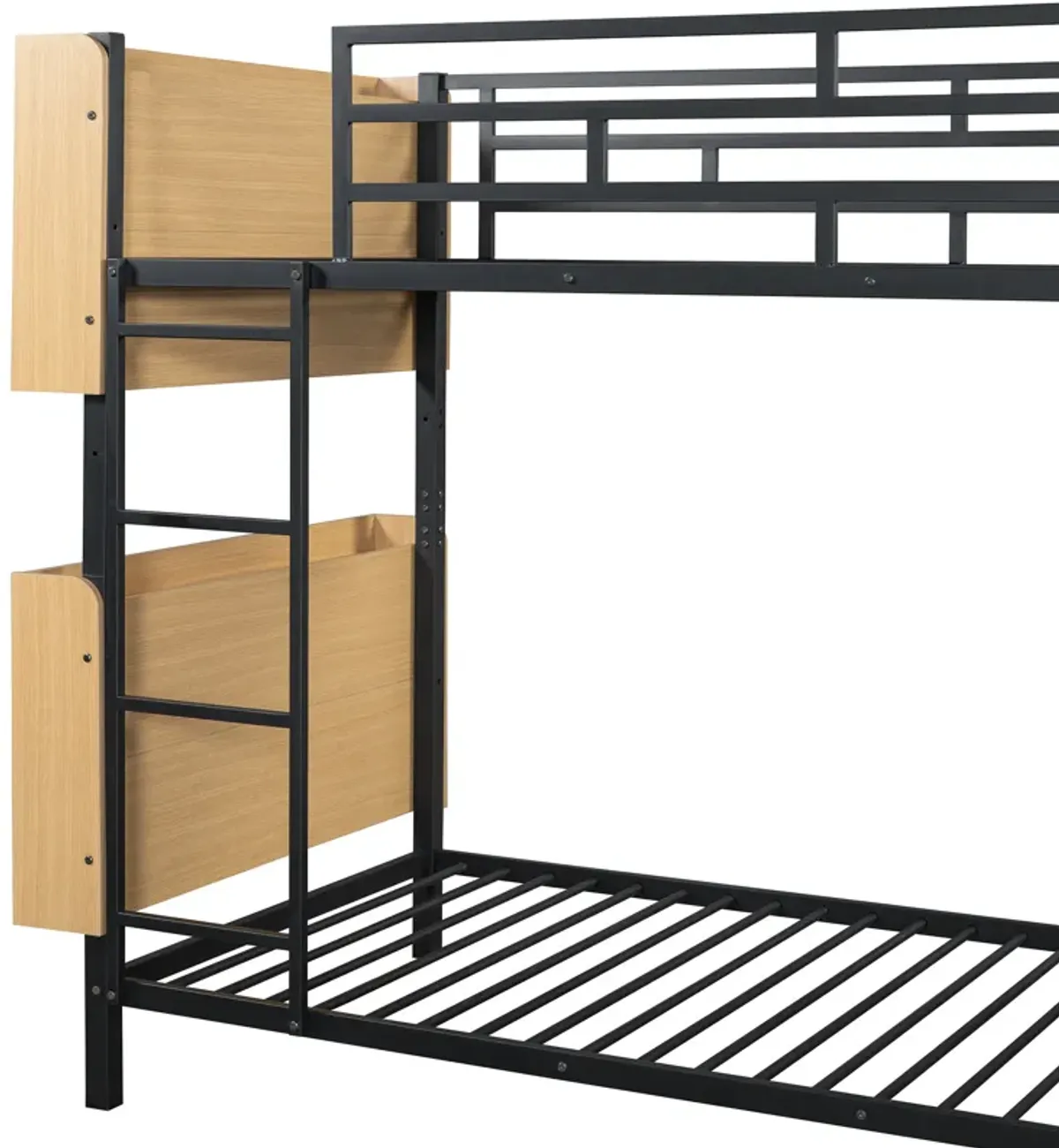 Merax Bunk Bed with Ladder and Full-Length Guardrail