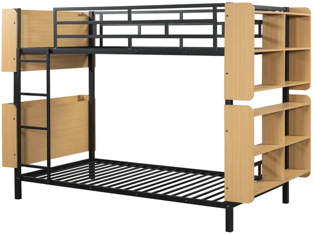 Merax Bunk Bed with Ladder and Full-Length Guardrail