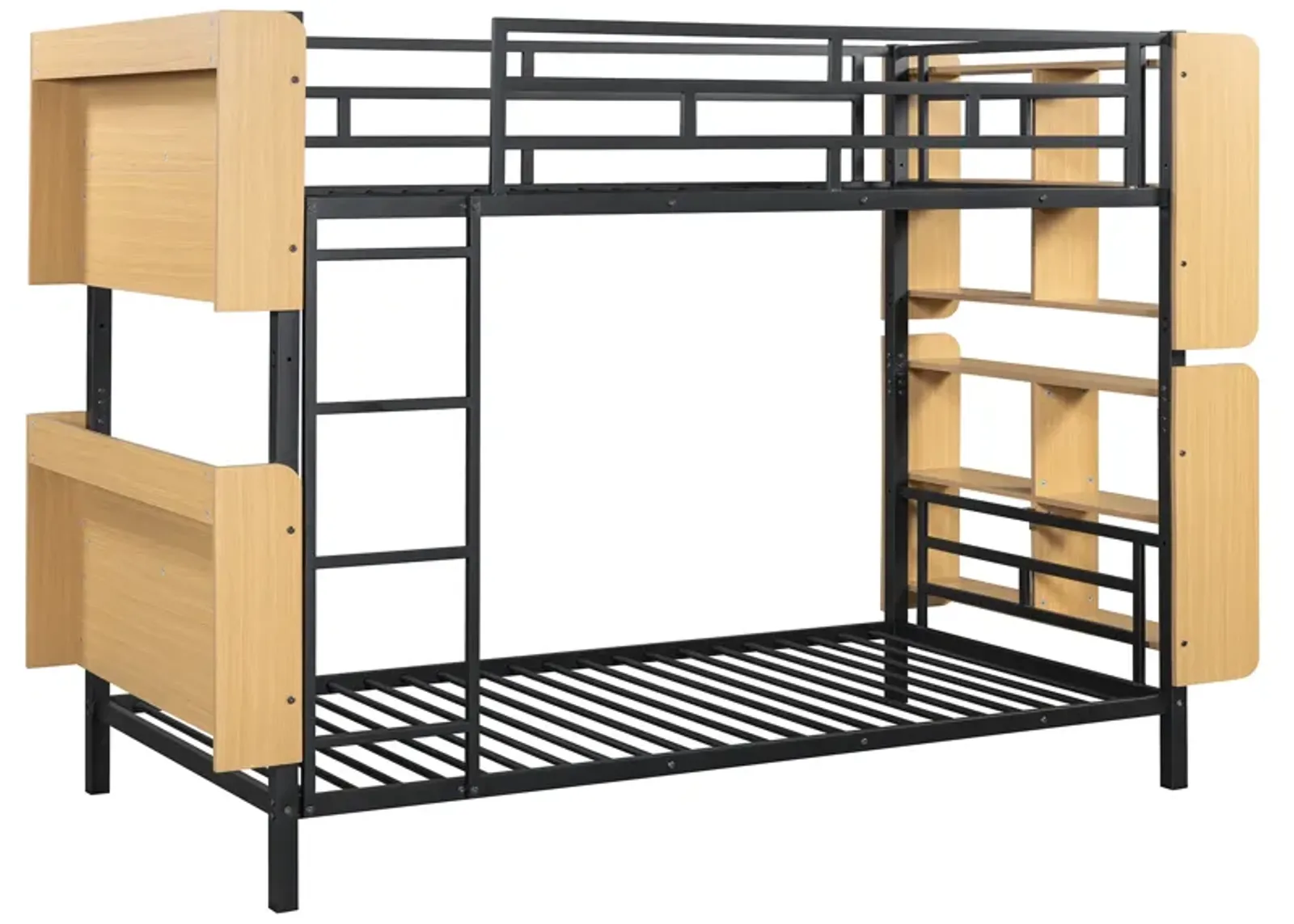 Merax Bunk Bed with Ladder and Full-Length Guardrail