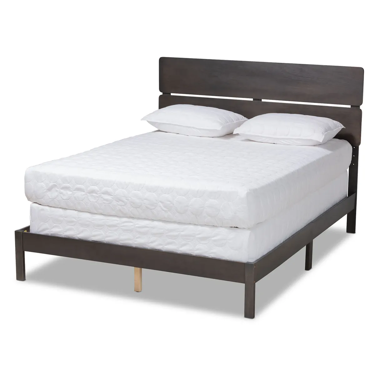 Baxton Studio Anthony Modern Dark Grey Oak Finished Wood King Size Panel Bed