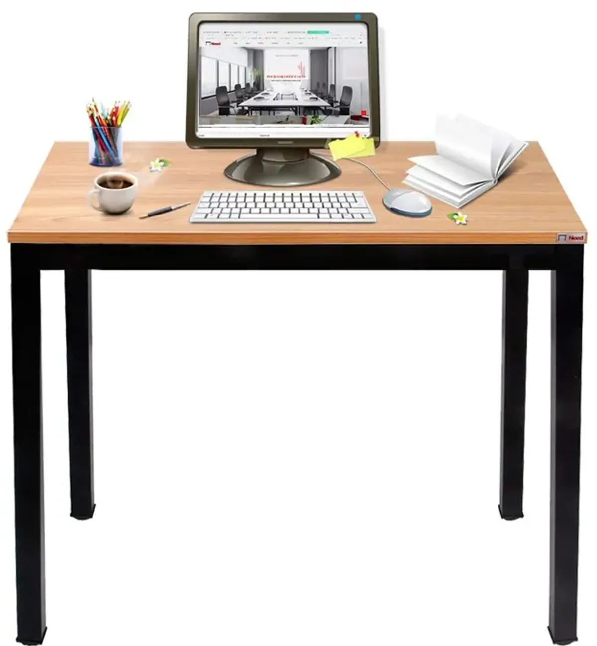 Need Small Computer Desk for Home&Office- 31.5 Length Small Writing Desk Gaming Desk Students Laptop Use, Teak Color Desktop &