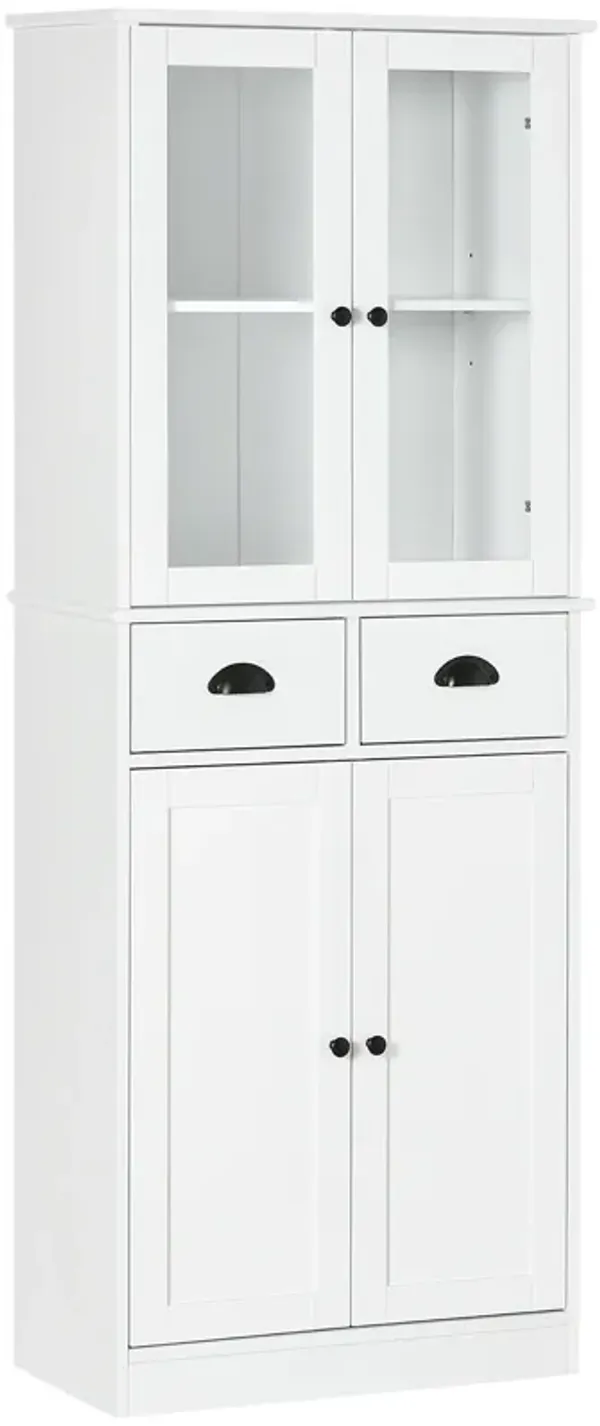 Kitchen Pantry, 4-tier Storage Cabinet with Soft Close Doors, Adjustable Shelves