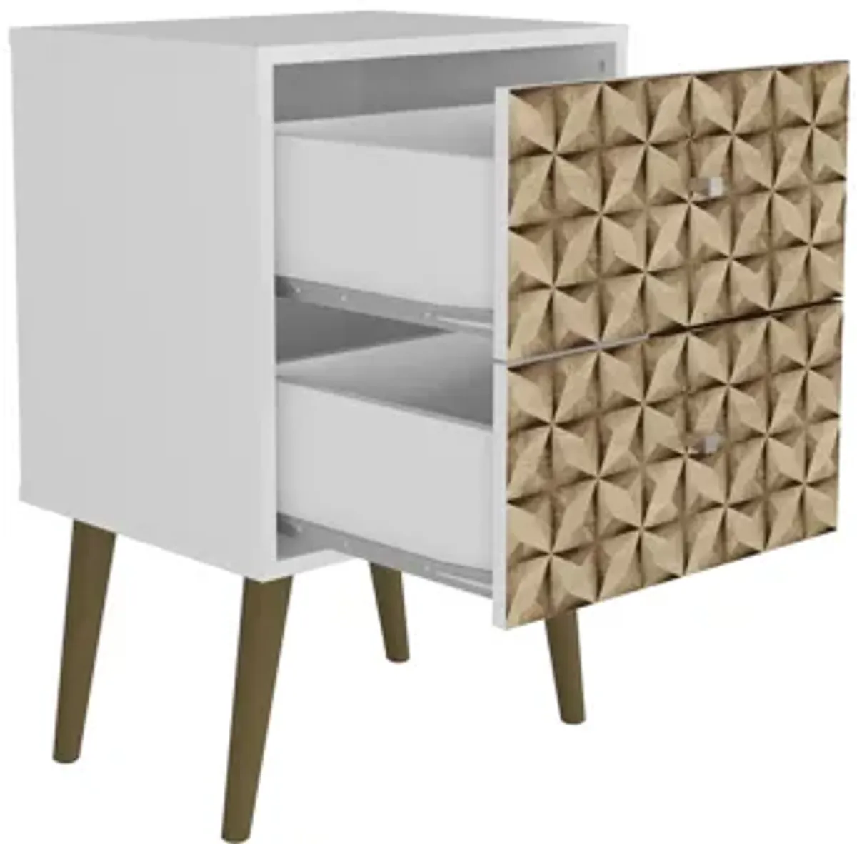 Liberty 2.0 Nightstand in White and Brown Pattern
