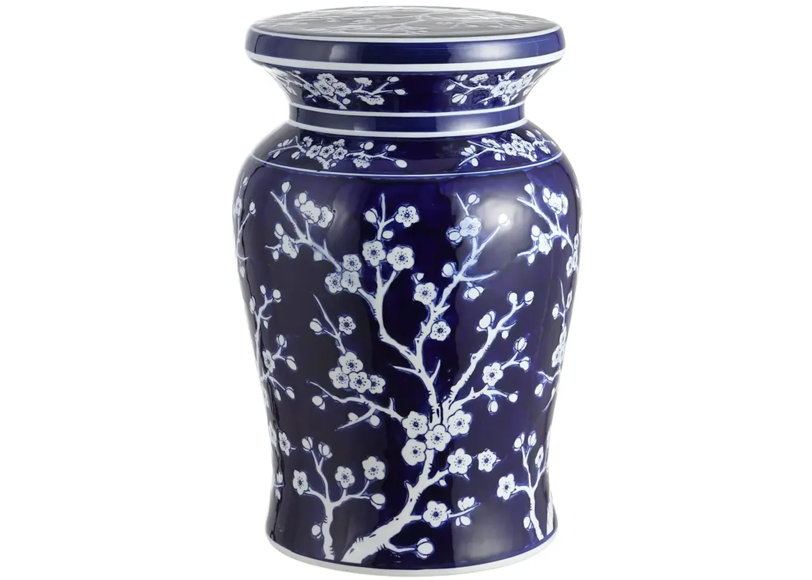 Cherry Blossom Ceramic Garden Stool