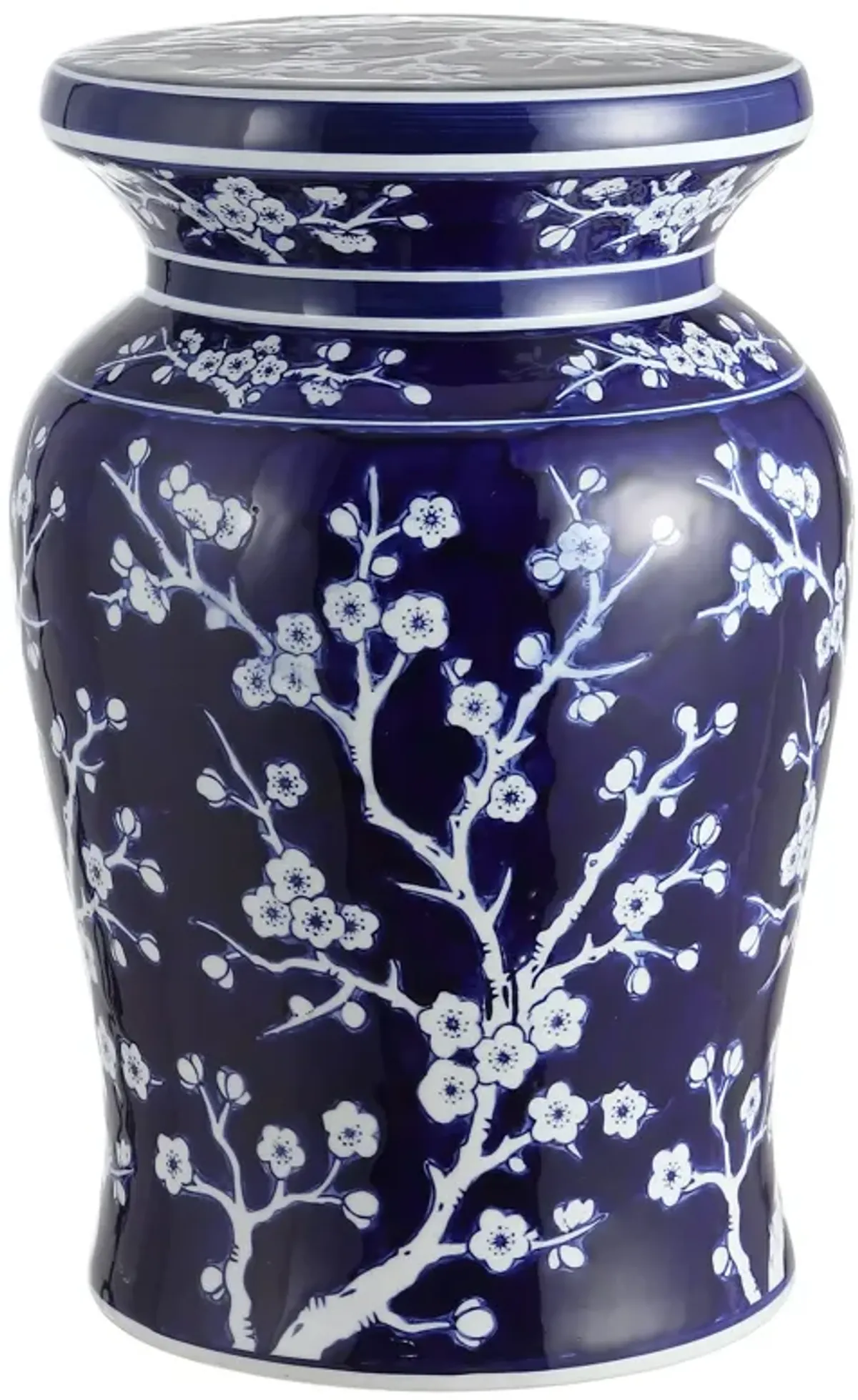 Cherry Blossom Ceramic Garden Stool