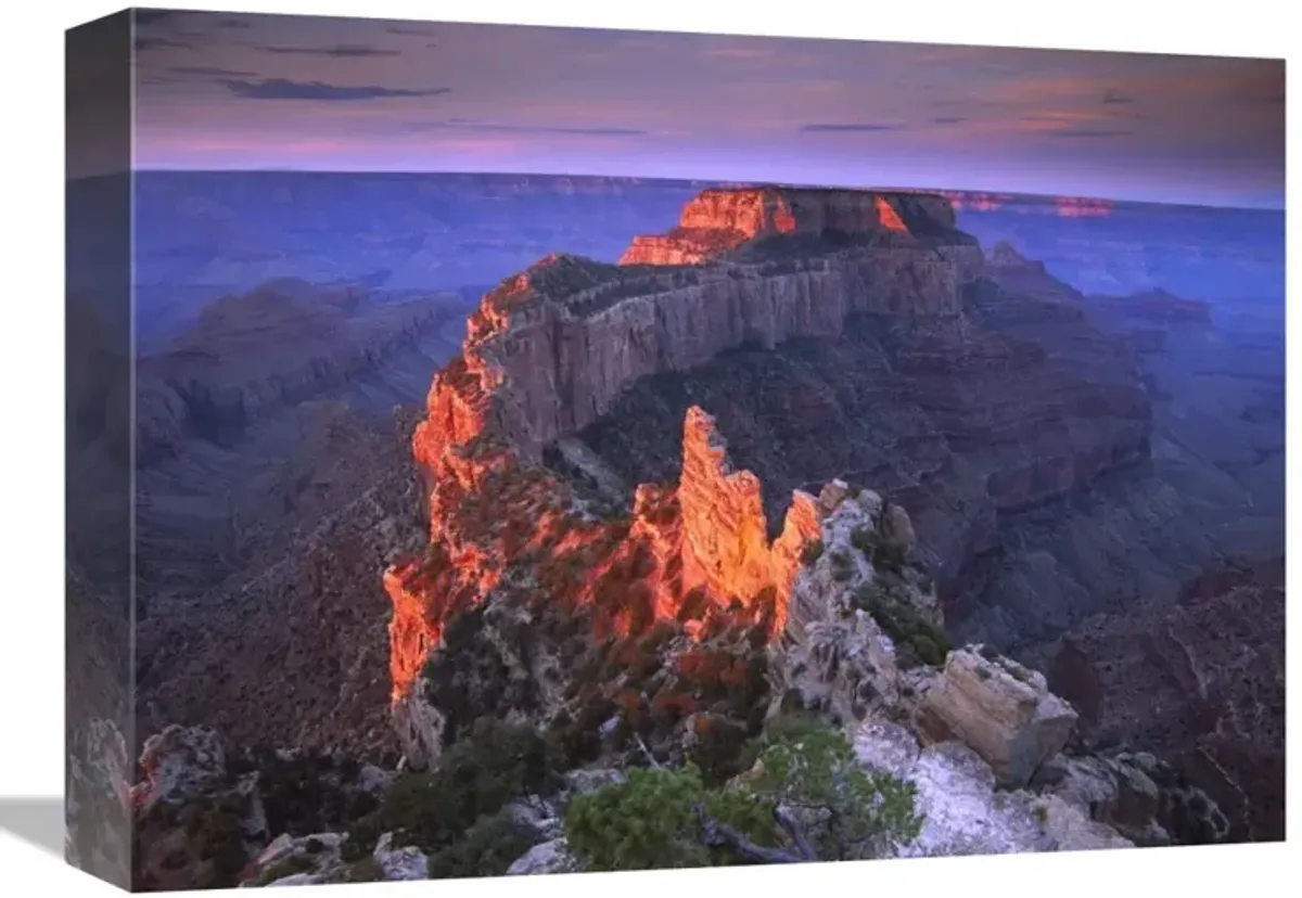 Wotans Throne at sunrise from Cape Royal, Grand Canyon National Park, Arizona-Canvas Art-16x12