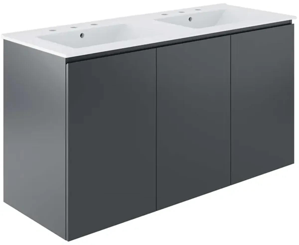 Bryn 48" Wall-Mount Double Sink Bathroom Vanity