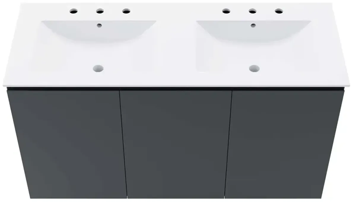 Bryn 48" Wall-Mount Double Sink Bathroom Vanity