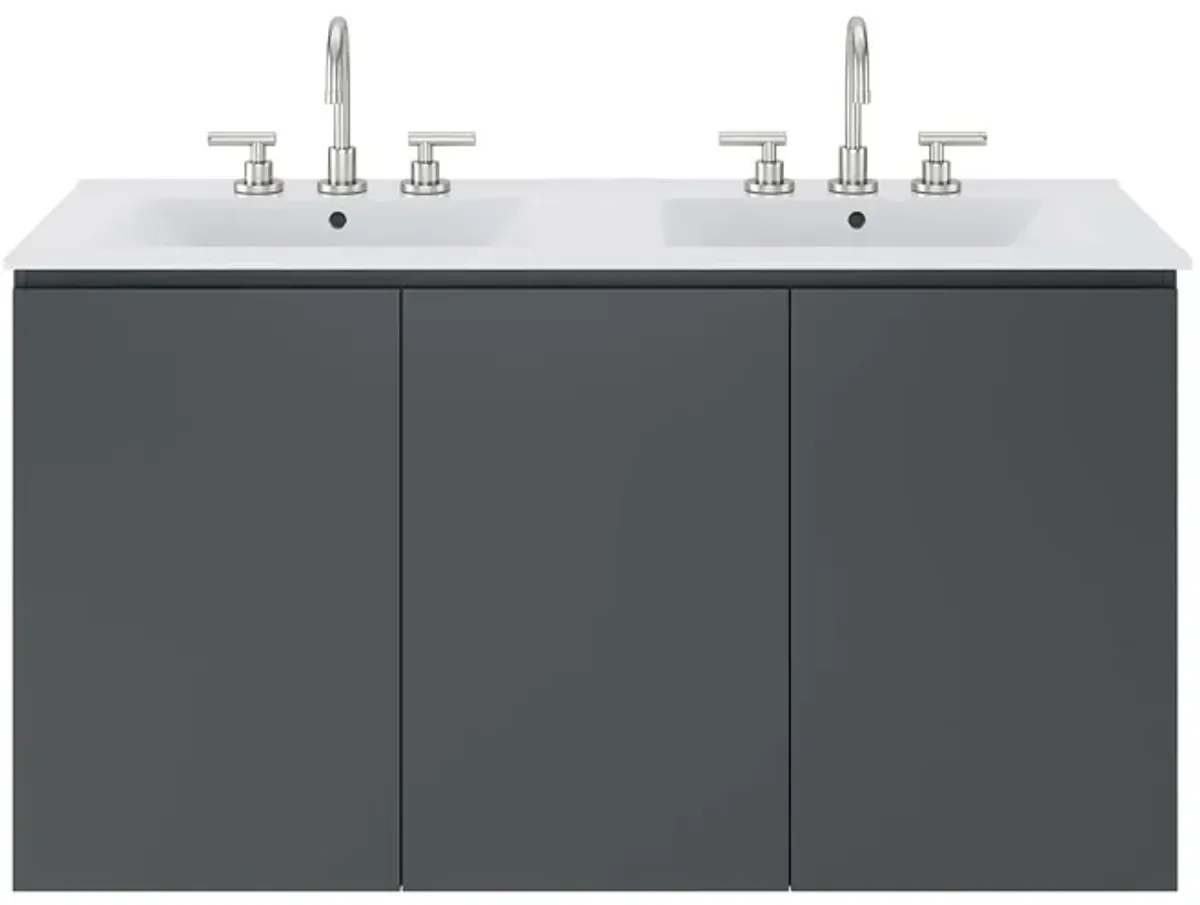 Bryn 48" Wall-Mount Double Sink Bathroom Vanity