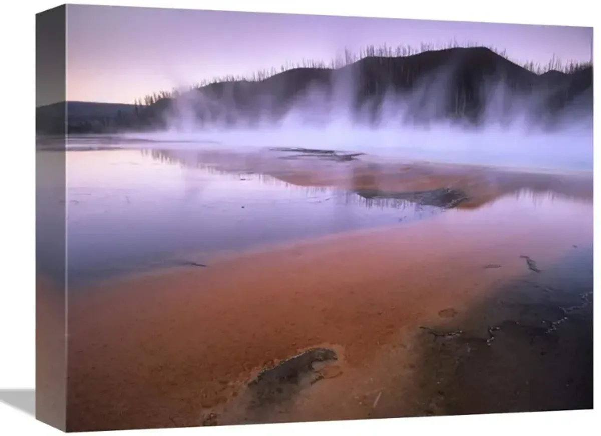 Steaming hot springs at Lower Geyser Basin, Yellowstone National Park, Wyoming-Canvas Art-16x12