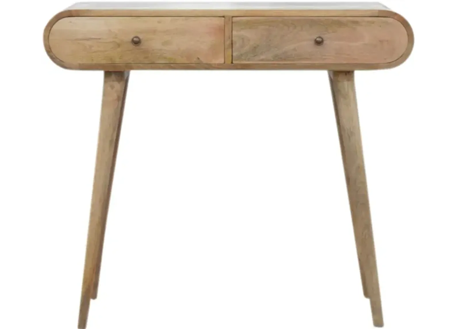 London Solid Wood 2 Drawers Oak-ish Console Table