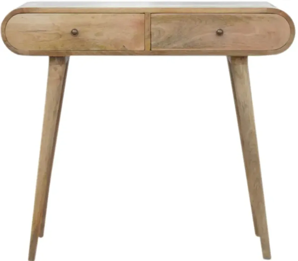 London Solid Wood 2 Drawers Oak-ish Console Table