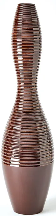 Ribbed Vase Brown-Large