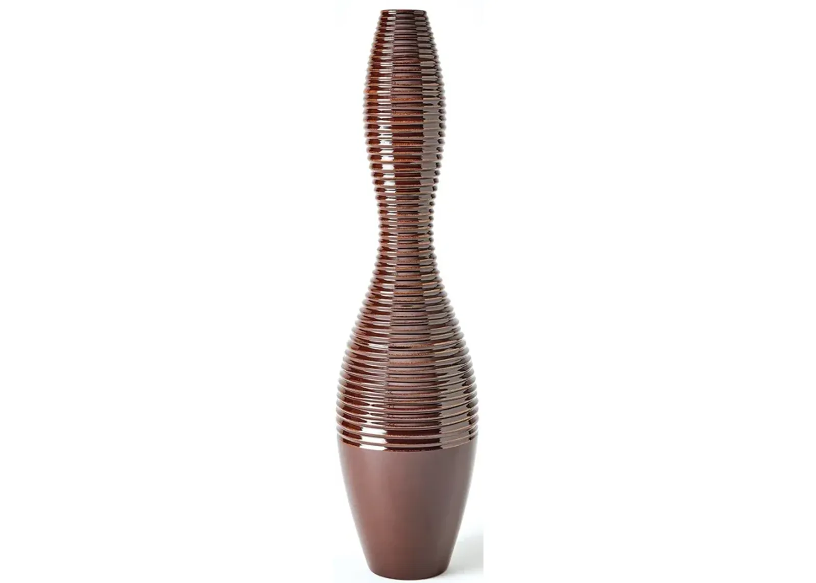 Ribbed Vase Brown-Large