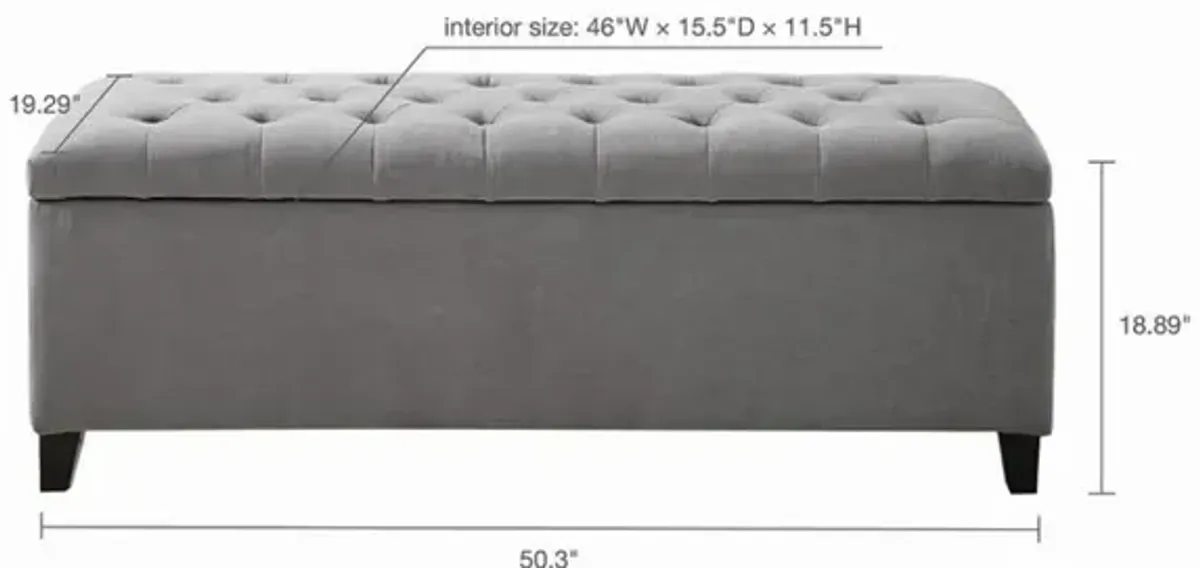 Belen Kox Sophisticate Grey Upholstered Ottoman, Belen Kox