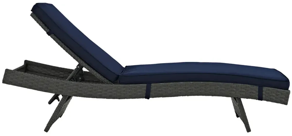 Sojourn Outdoor Patio Sunbrella Chaise - Canvas Navy