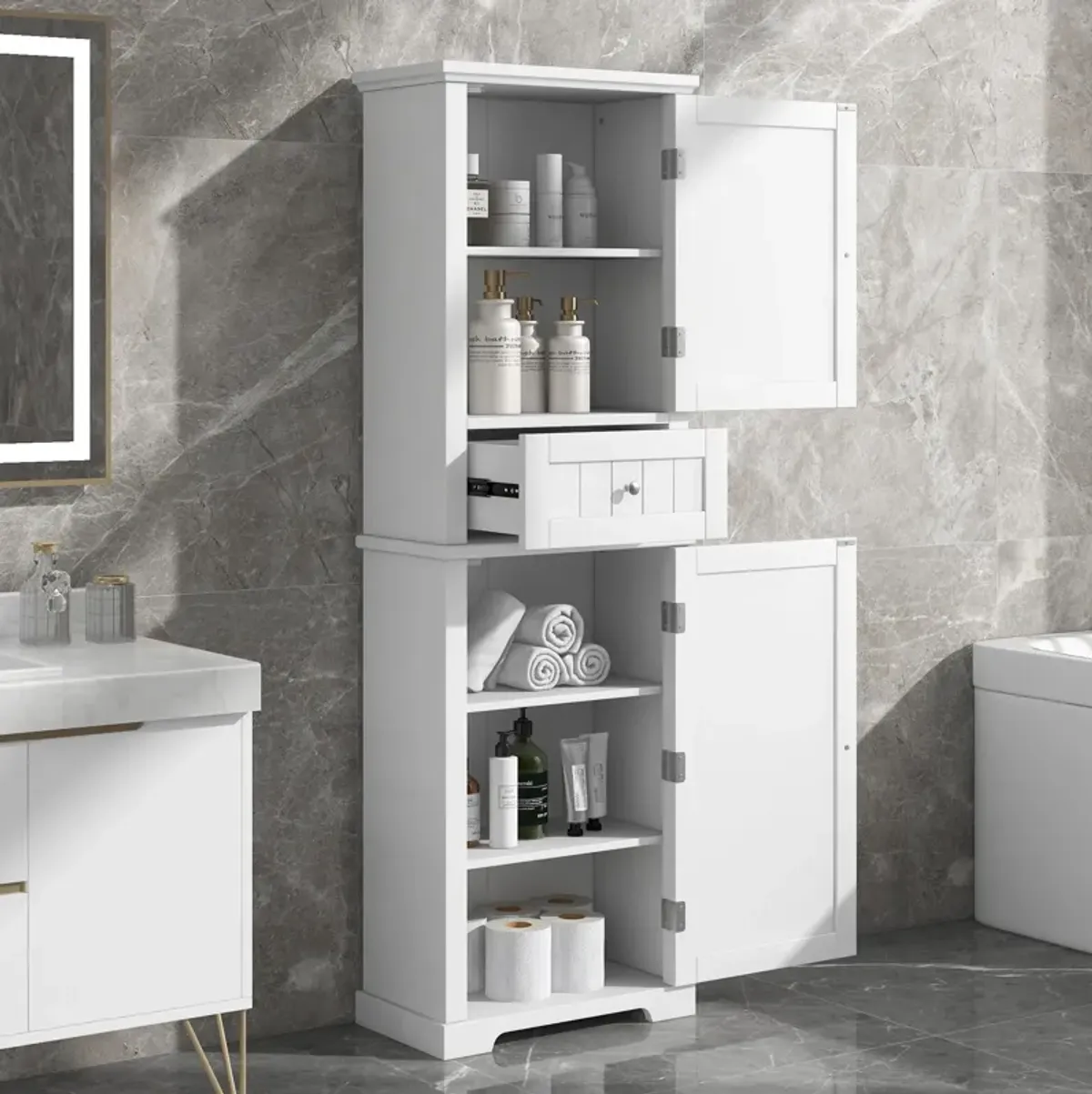 Merax Freestanding Storage Cabinet Bathroom Cabinet