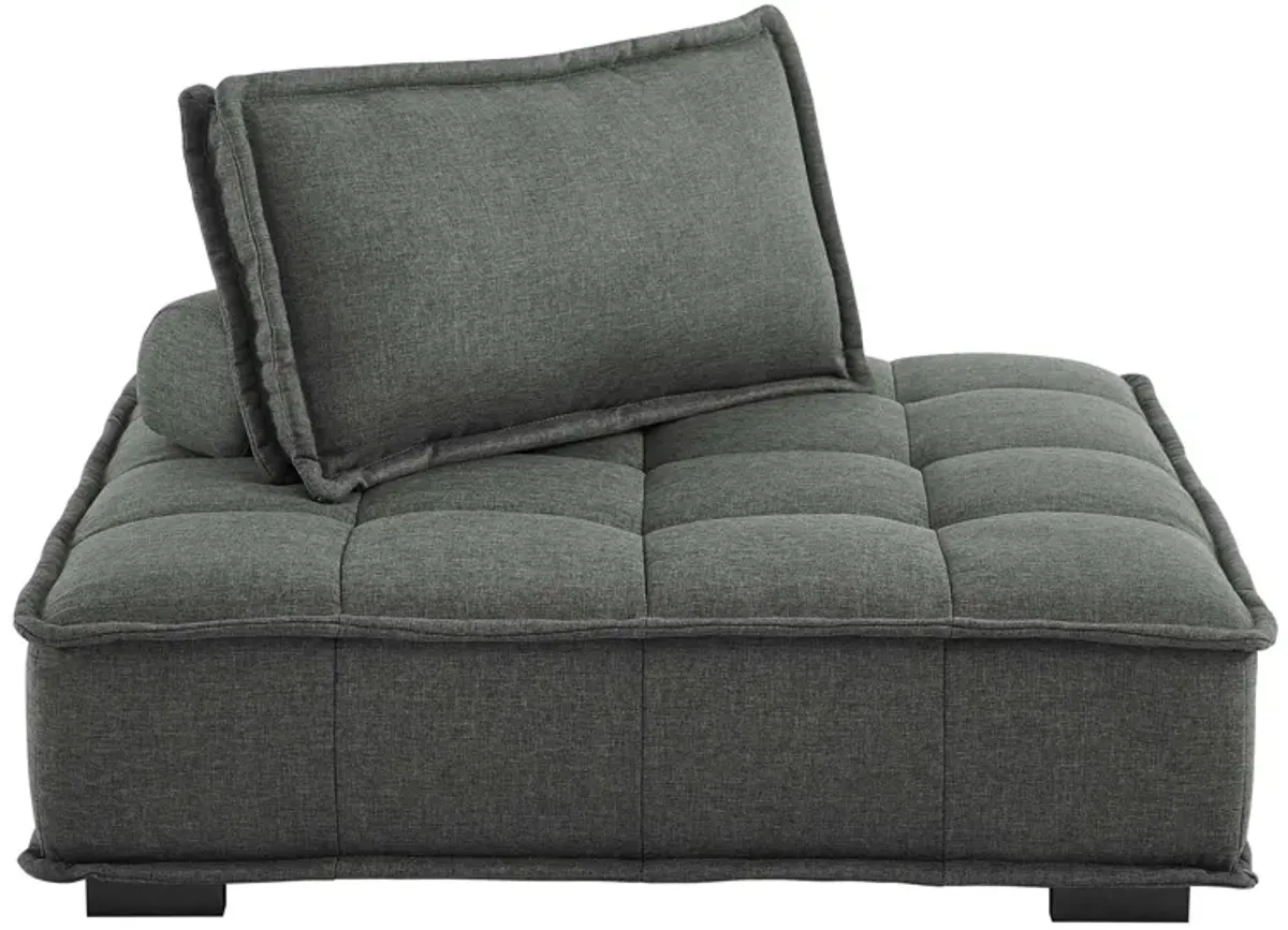 Saunter Tufted Fabric Armless Chair Gray