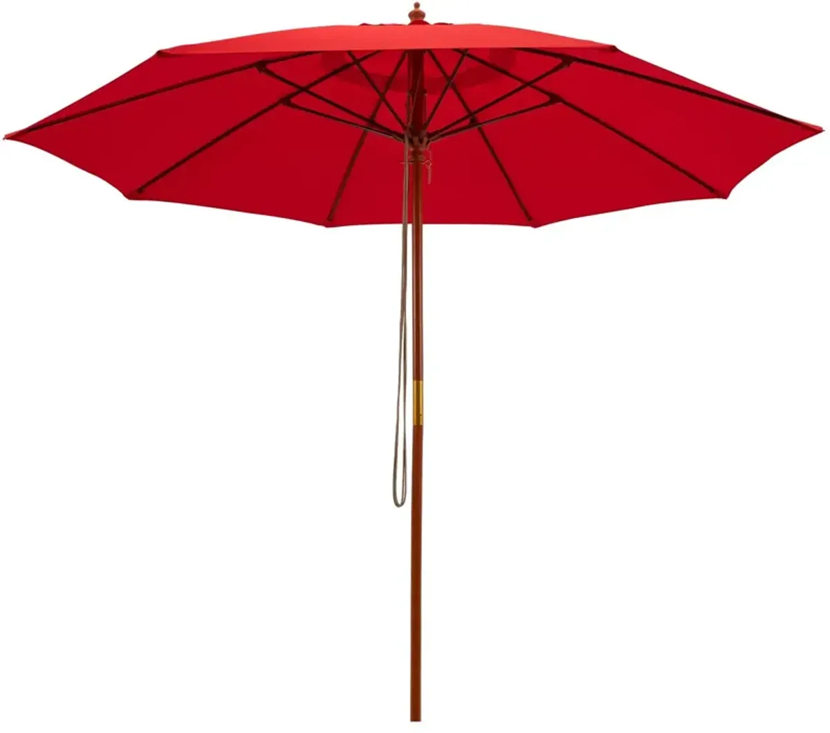 9.5 Feet Pulley Lift Round Patio Umbrella with Fiberglass Ribs