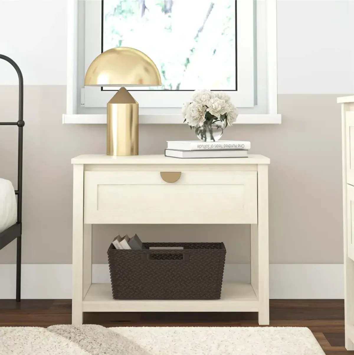 Mr. Kate Primrose Wide 1 Drawer Nightstand with Open Shelf