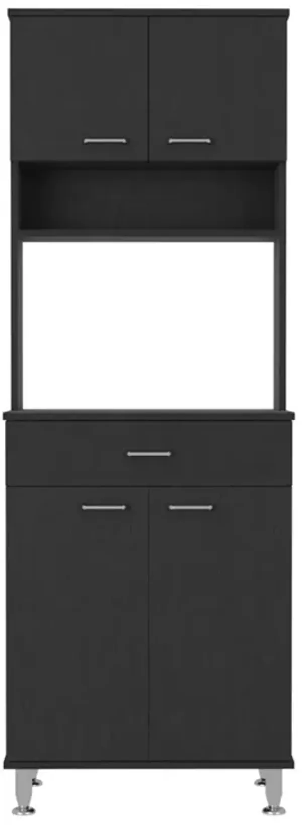 Della 60 Kitchen Pantry With Countertop, Closed & Open Storage